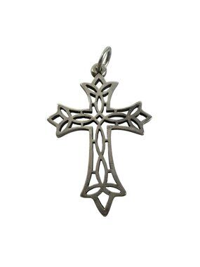 Retired James Avery Sterling Silver Lattice Cross Pendant
